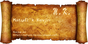 Matyók Kevin névjegykártya